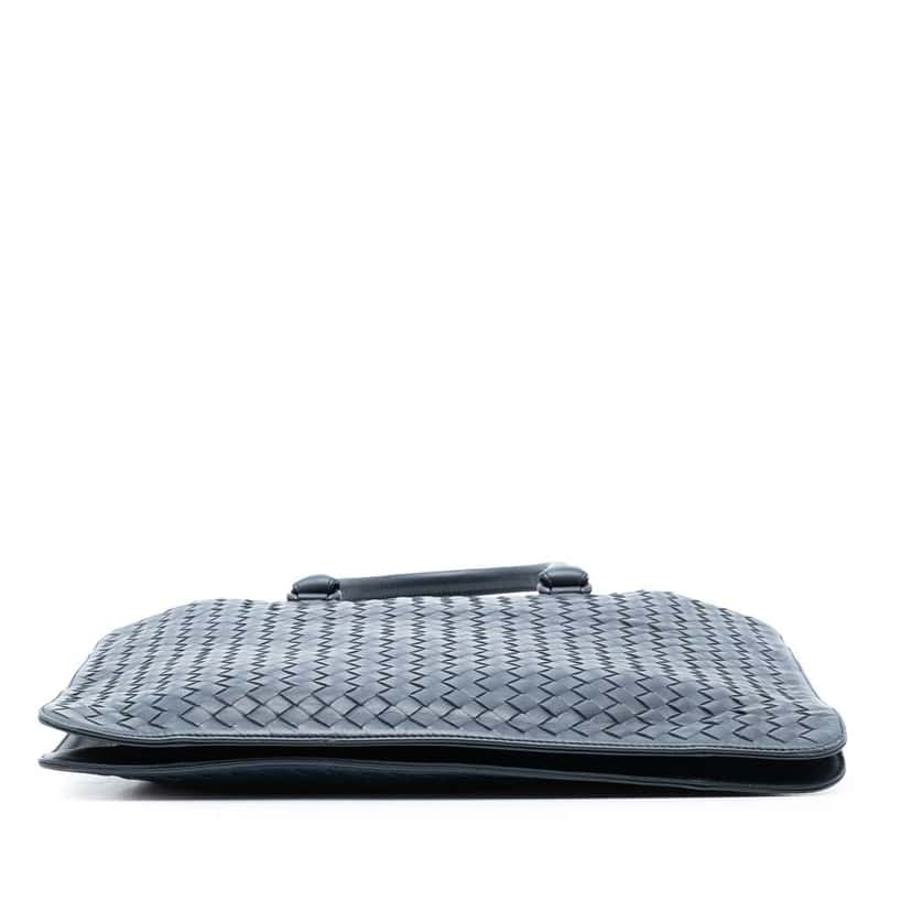 Bottega Veneta Nappa Intrecciato Business Bag Blue Leather Good condition - Inside View