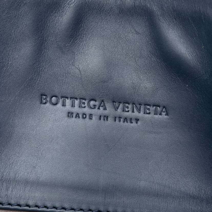 Bottega Veneta Nappa Intrecciato Business Bag Blue Leather Good condition - Box View