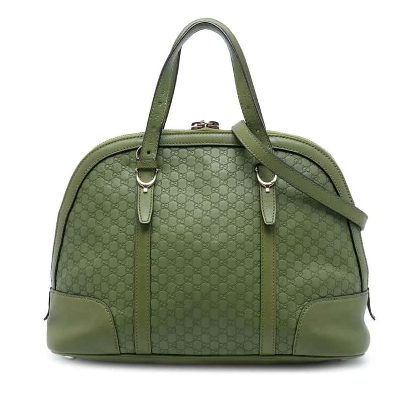 Gucci Medium Microguccissima Nice Dome Satchel Green Leather Very good condition - Front View
