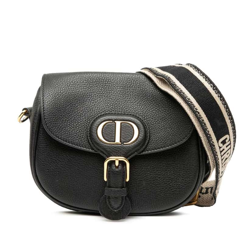 Dior Small Grained Calfskin Bobby Crossbody Black Leather Very good condition - Front View