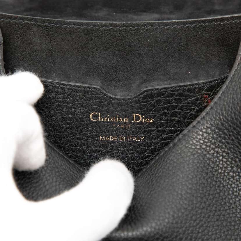 Dior Small Grained Calfskin Bobby Crossbody Black Leather Very good condition - Box View