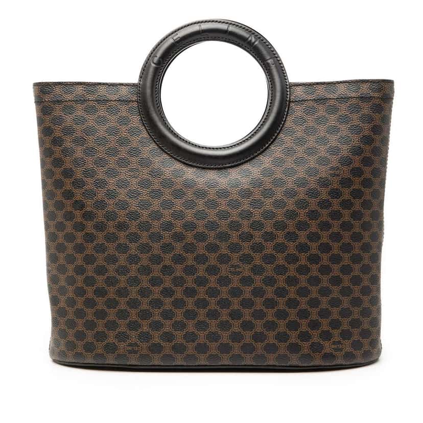 Celine Macadam Coated Canvas Tote Black Canvas Good condition - Front View