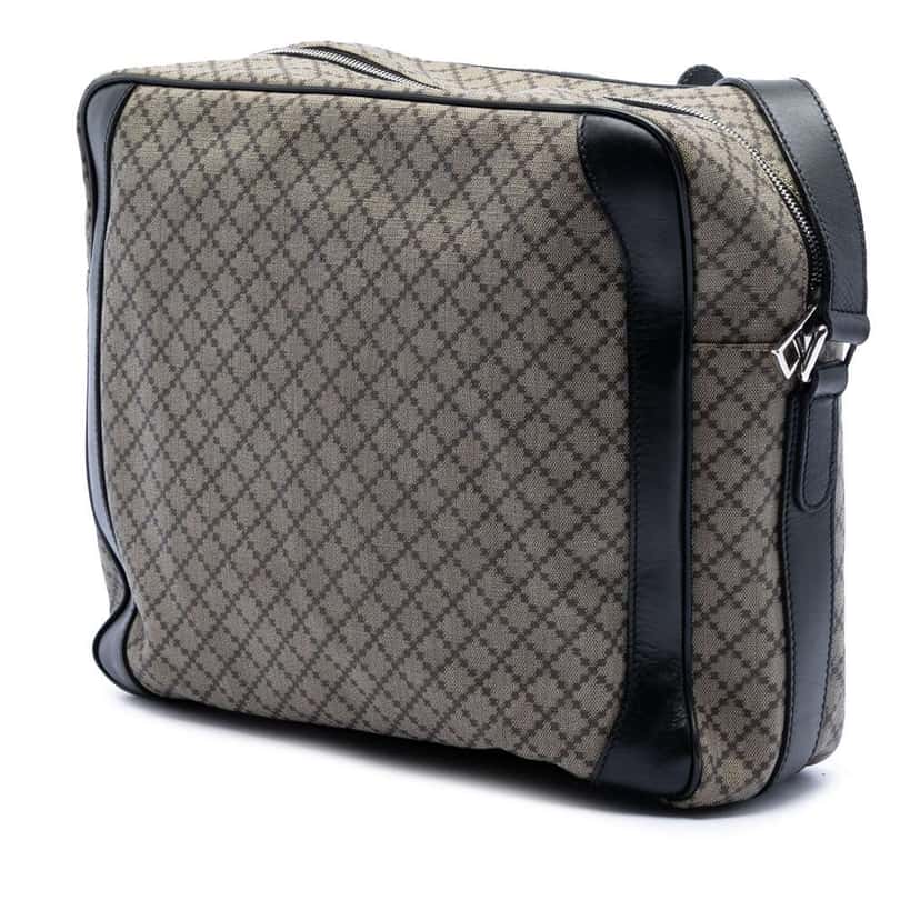 Gucci Diamante Coated Canvas Messenger Bag Brown Canvas Very good condition - Back View