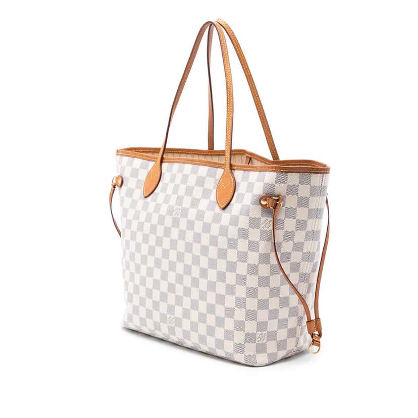 Louis Vuitton Damier Azur Neverfull MM White Very good condition - Back View