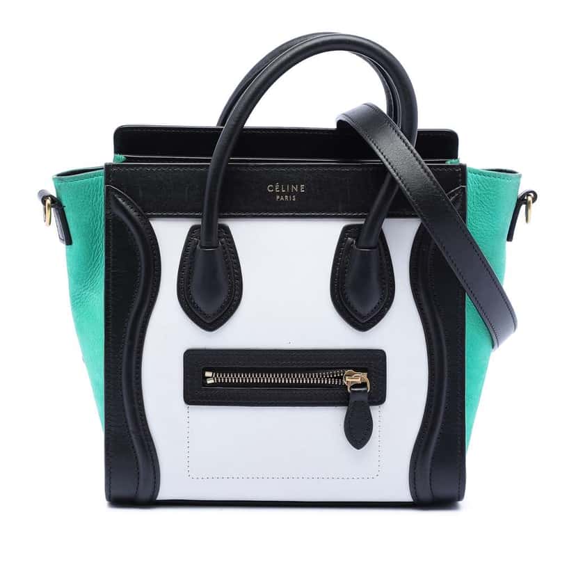 Celine Nano Tricolor Leather Luggage Tote White Leather Very good condition - Front View