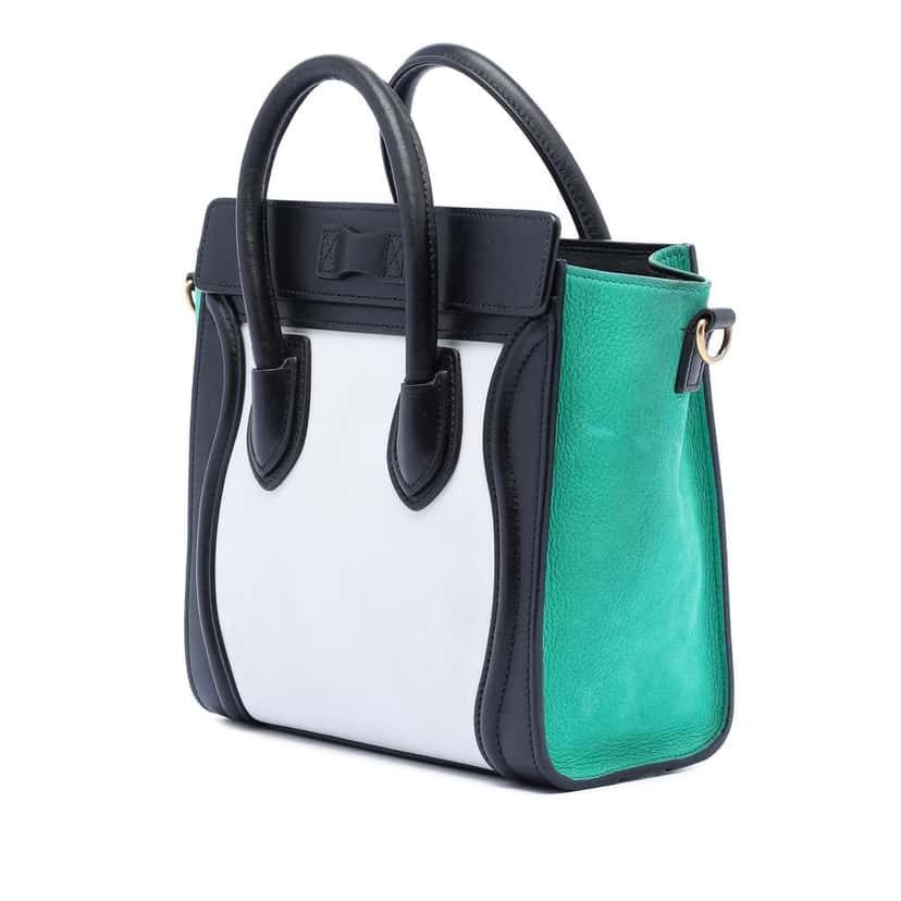 Celine Nano Tricolor Leather Luggage Tote White Leather Very good condition - Back View