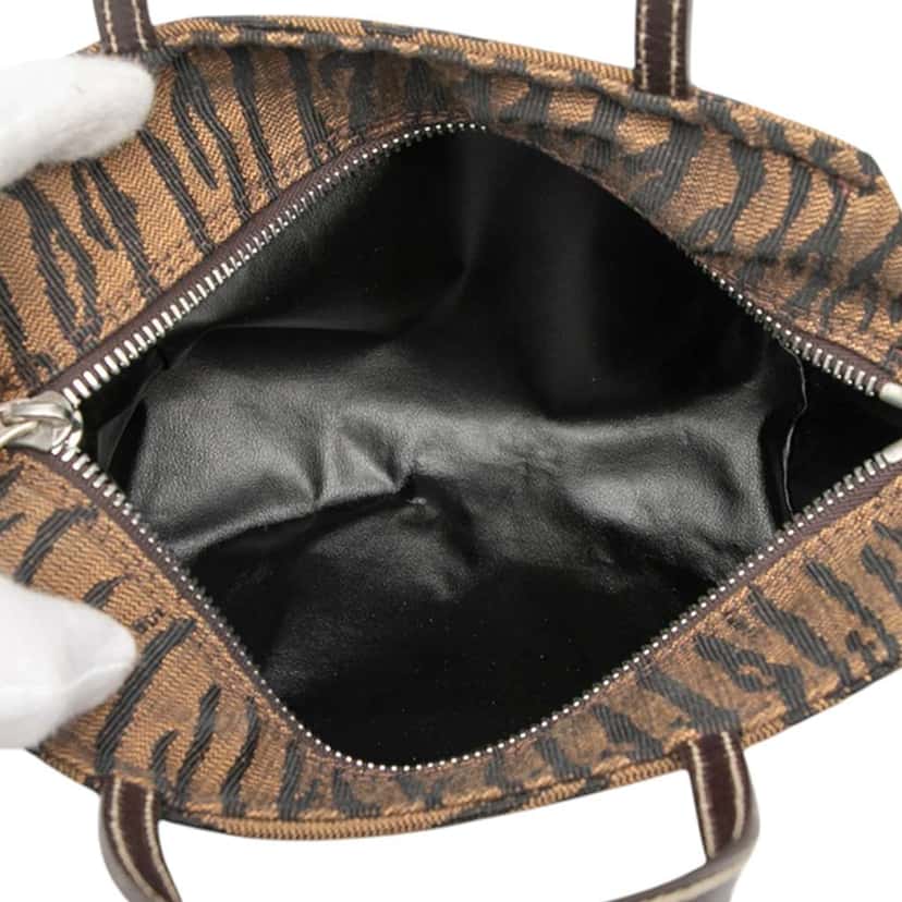 Fendi Canvas Zebra Print Handbag Brown Canvas Very good condition - Model View