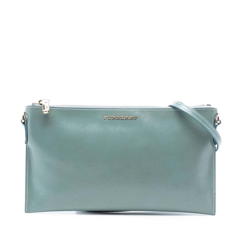 Burberry Grained Leather Peyton Crossbody Green Leather Very good condition - Front View