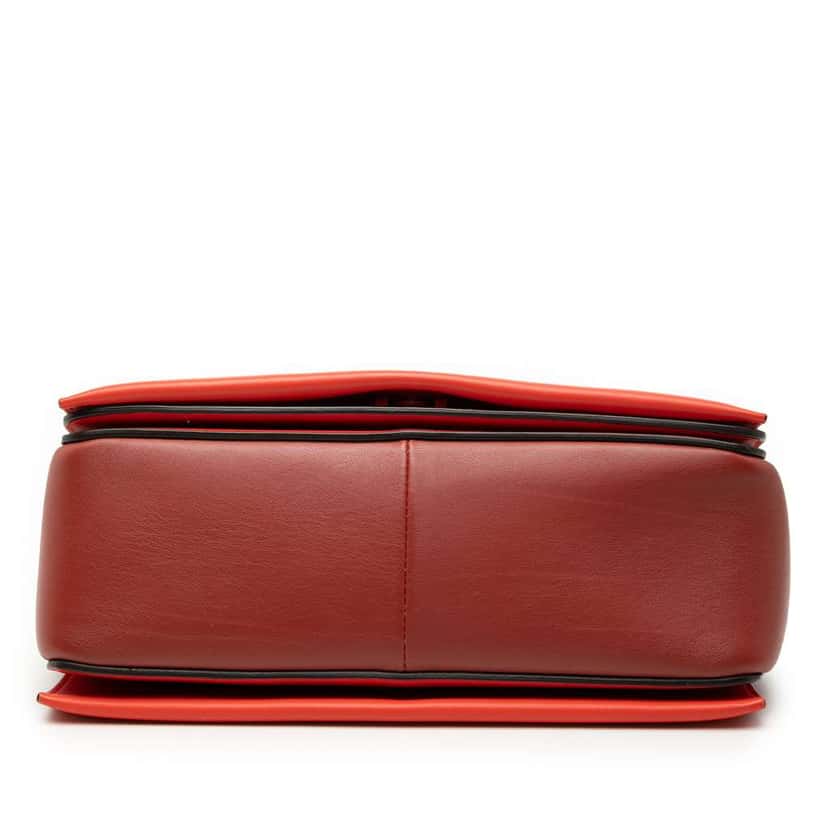 Celine Medium Shiny Smooth Calfskin Frame Shoulder Bag Red Leather Very good condition - Inside View