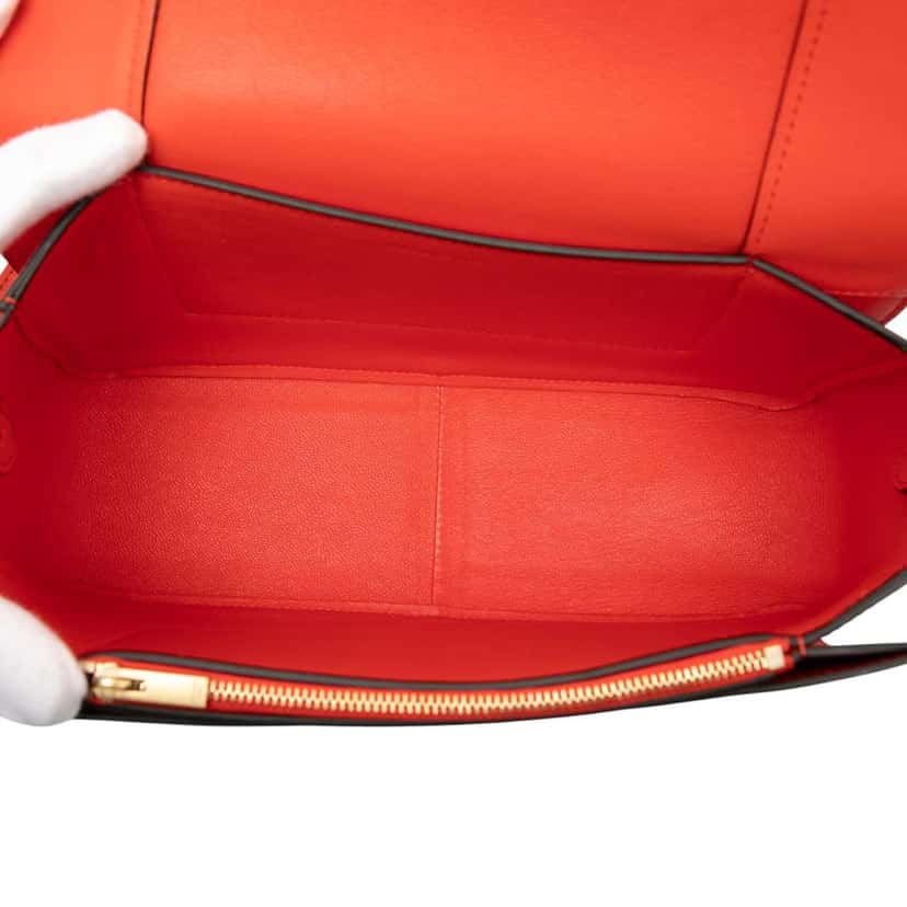 Celine Medium Shiny Smooth Calfskin Frame Shoulder Bag Red Leather Very good condition - Model View