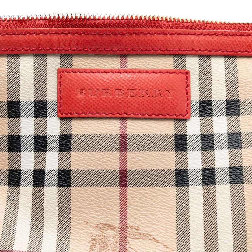 Burberry Haymarket Check Coated Canvas Pouch Brown Canvas Very good condition - Box View