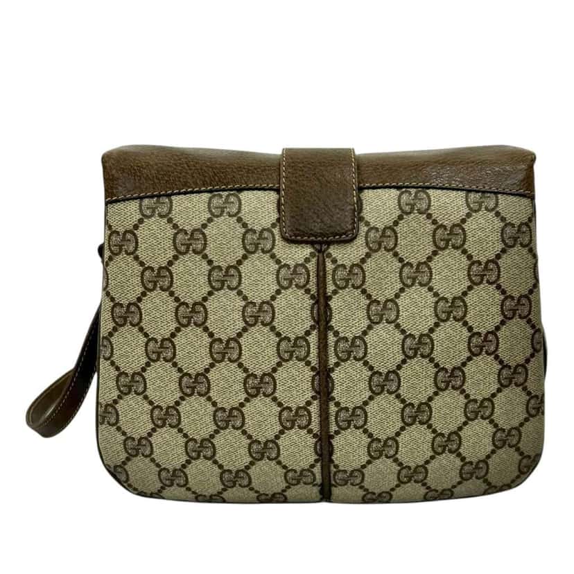 Gucci GG Supreme Web Crossbody Brown Canvas Very good condition - Back View