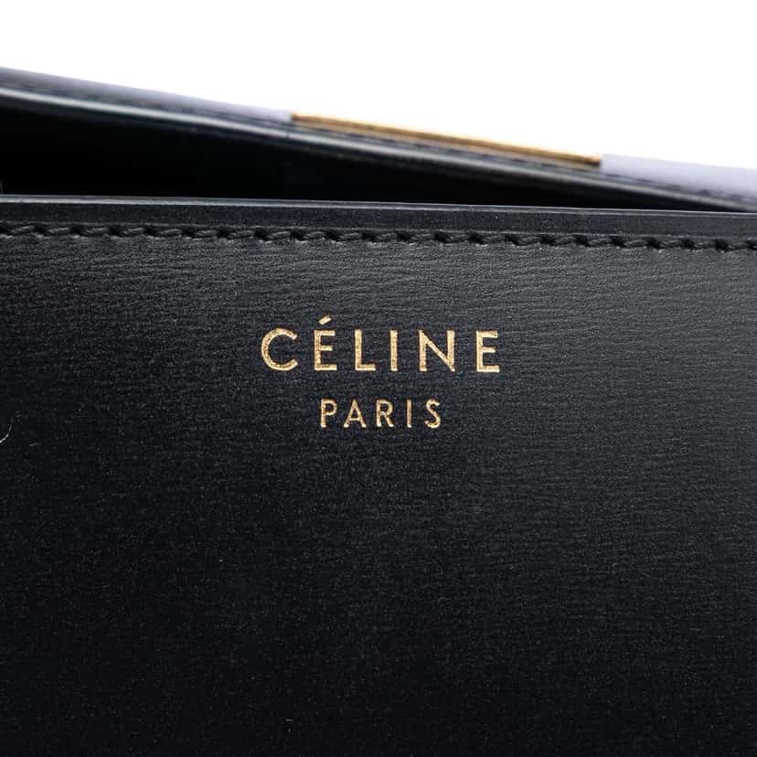 Celine Medium Calfskin Classic Box Black Leather Very good condition - Box View