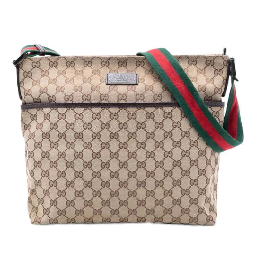 Gucci GG Canvas Web Crossbody Brown Canvas Very good condition - Front View