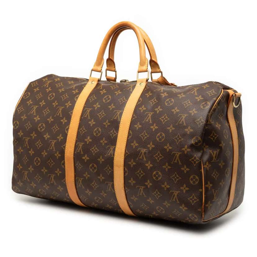 Louis Vuitton Monogram Keepall Bandouliere 50 Brown Good condition - Back View