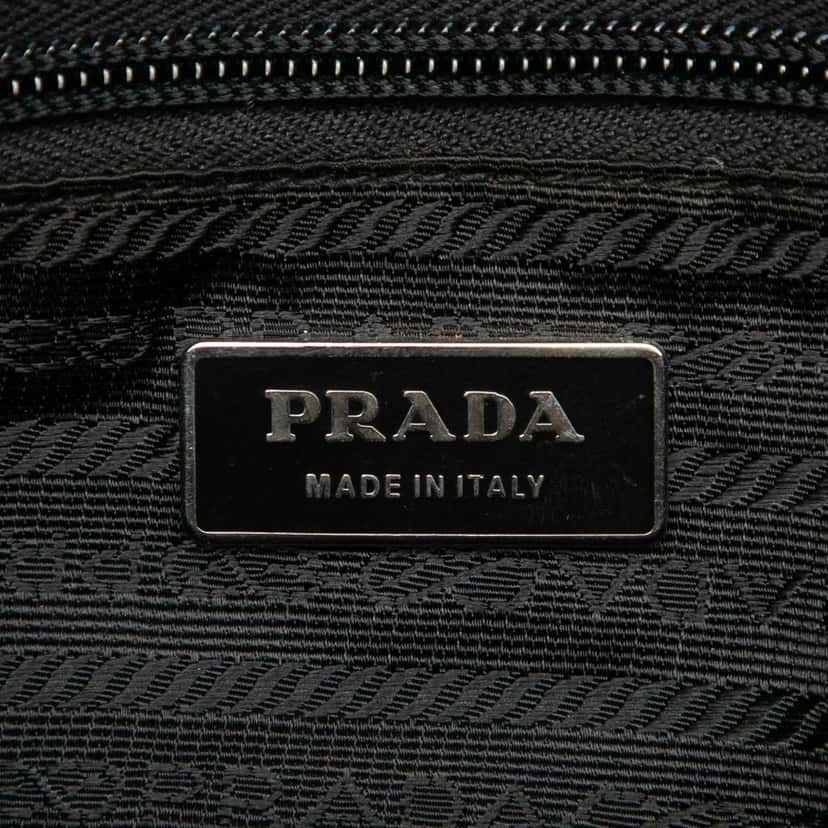 Prada Saffiano Trimmed Tessuto Double Zip Crossbody Black Very good condition - Box View