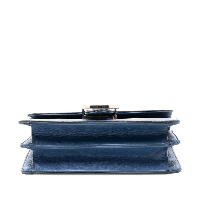 Gucci Small Dollar Calfskin Interlocking G Crossbody Blue Leather Very good condition - Inside View