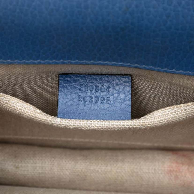 Gucci Small Dollar Calfskin Interlocking G Crossbody Blue Leather Very good condition - Box View