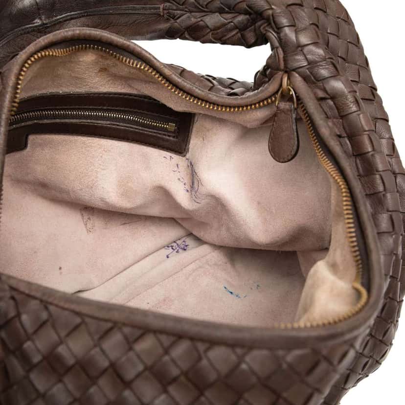 Bottega Veneta Large Nappa Intrecciato Floral Cutout Veneta Hobo Brown Leather Very good condition - Box View