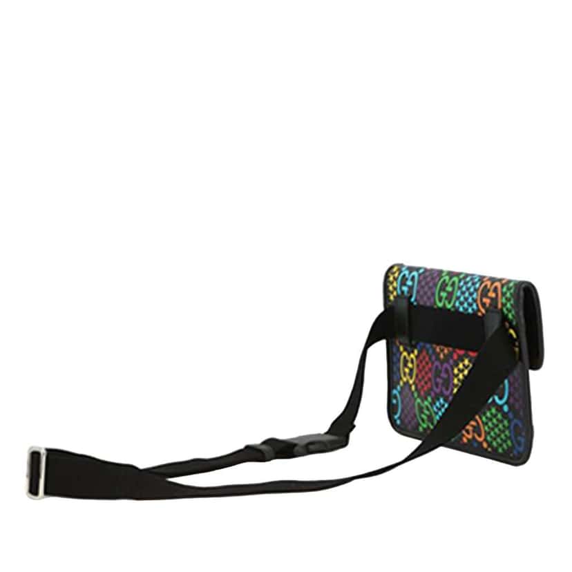 Gucci GG Supreme Psychedelic Belt Bag Black Canvas Very good condition - Back View