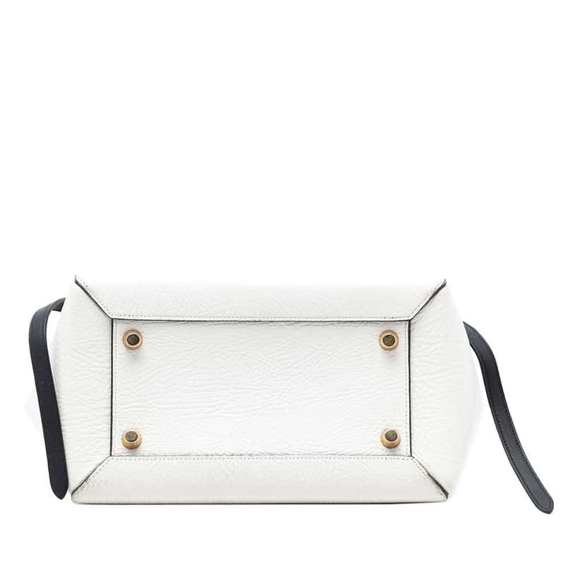 Celine Mini Bicolor Grained Calfskin Belt Bag White Leather Very good condition - Inside View