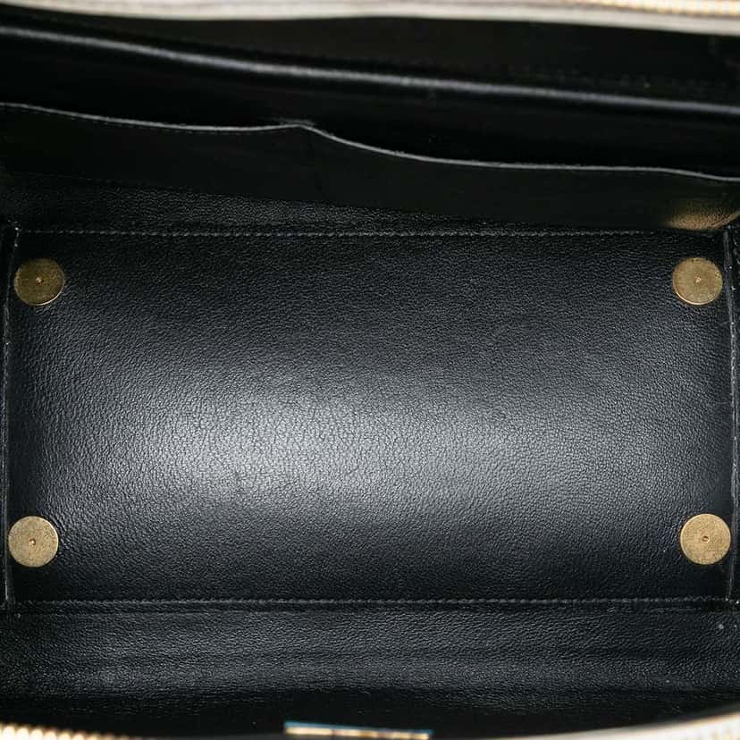 Celine Mini Bicolor Grained Calfskin Belt Bag White Leather Very good condition - Model View