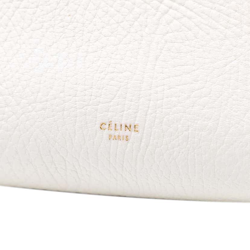 Celine Mini Bicolor Grained Calfskin Belt Bag White Leather Very good condition - Box View