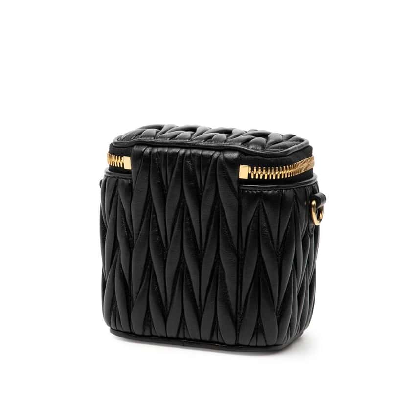 Miu Miu Micro Matelasse Nappa Vanity Crossbody Black Leather Very good condition - Back View