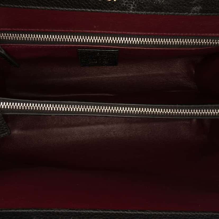 Gucci Small Grained Calfskin Zumi Top Handle Bag Black Leather Very good condition - Model View