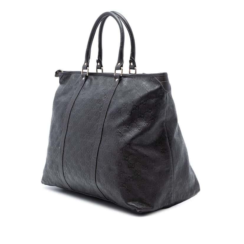 Gucci Large Guccissima Weekender Tote Brown Leather Very good condition - Back View