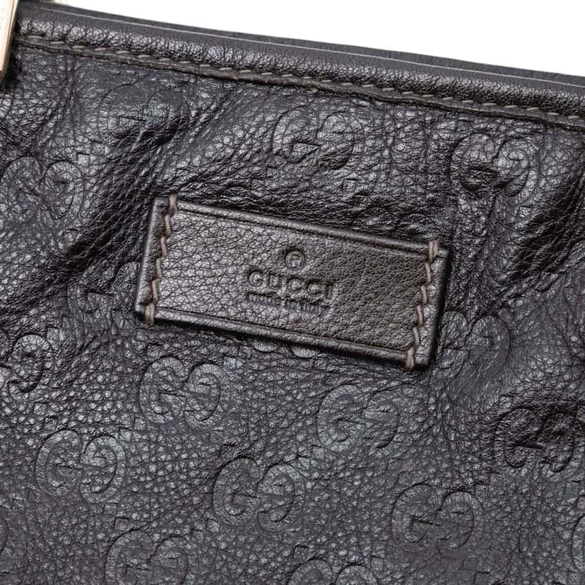 Gucci Large Guccissima Weekender Tote Brown Leather Very good condition - Box View