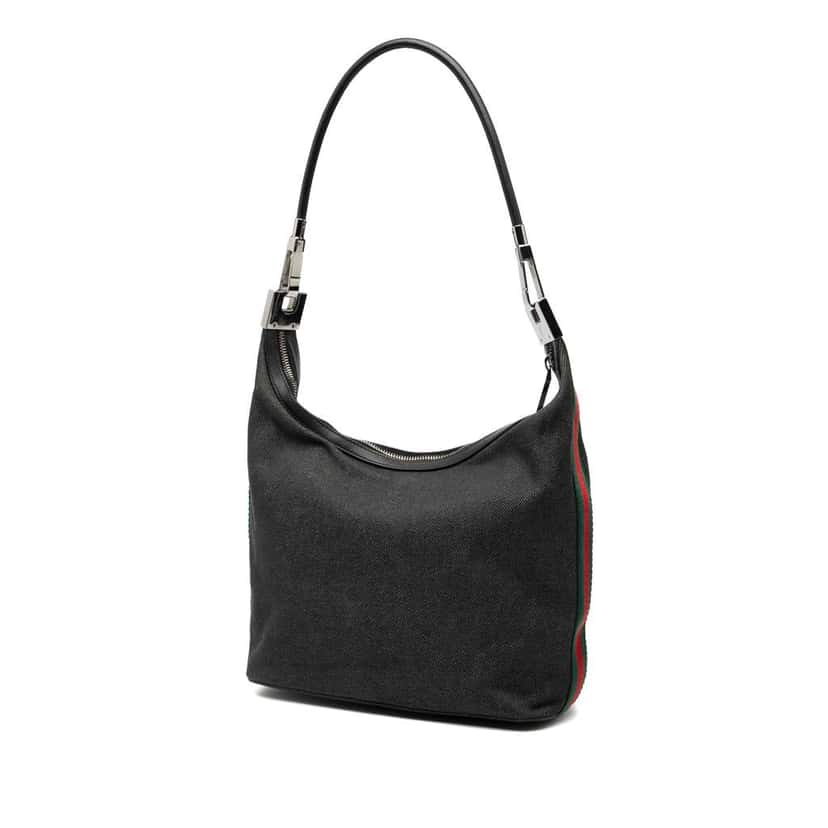 Gucci Denim Web Shoulder Bag Grey Denim Very good condition - Back View