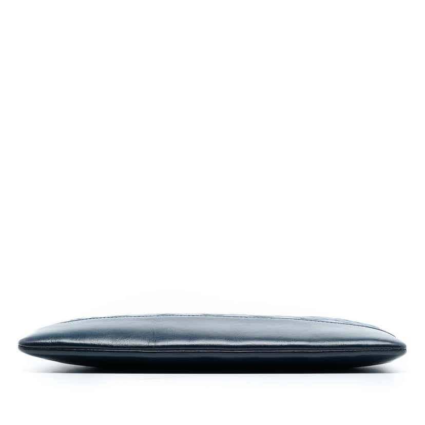 Chanel Medium Aged Calfskin Gabrielle O Case Clutch Blue Leather Very good condition - Inside View