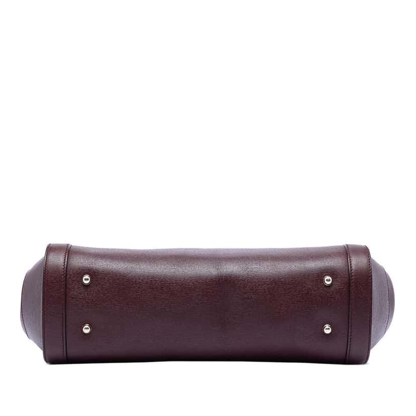 Gucci Large Leather Bamboo Bullet Tote Red Leather Good condition - Inside View