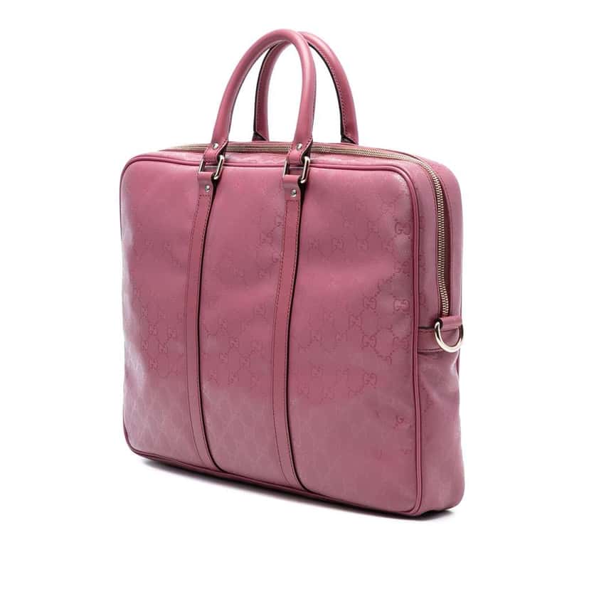 Gucci GG Imprime Business Bag Pink Canvas Good condition - Back View
