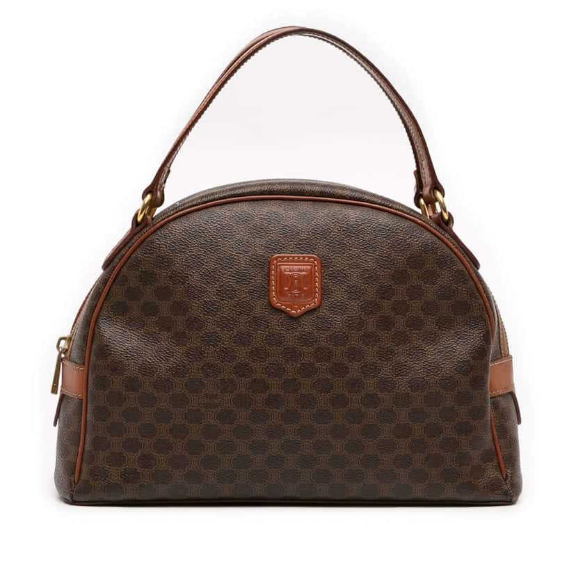 Celine Macadam Coated Canvas Dome Handbag Brown Canvas Good condition - Front View