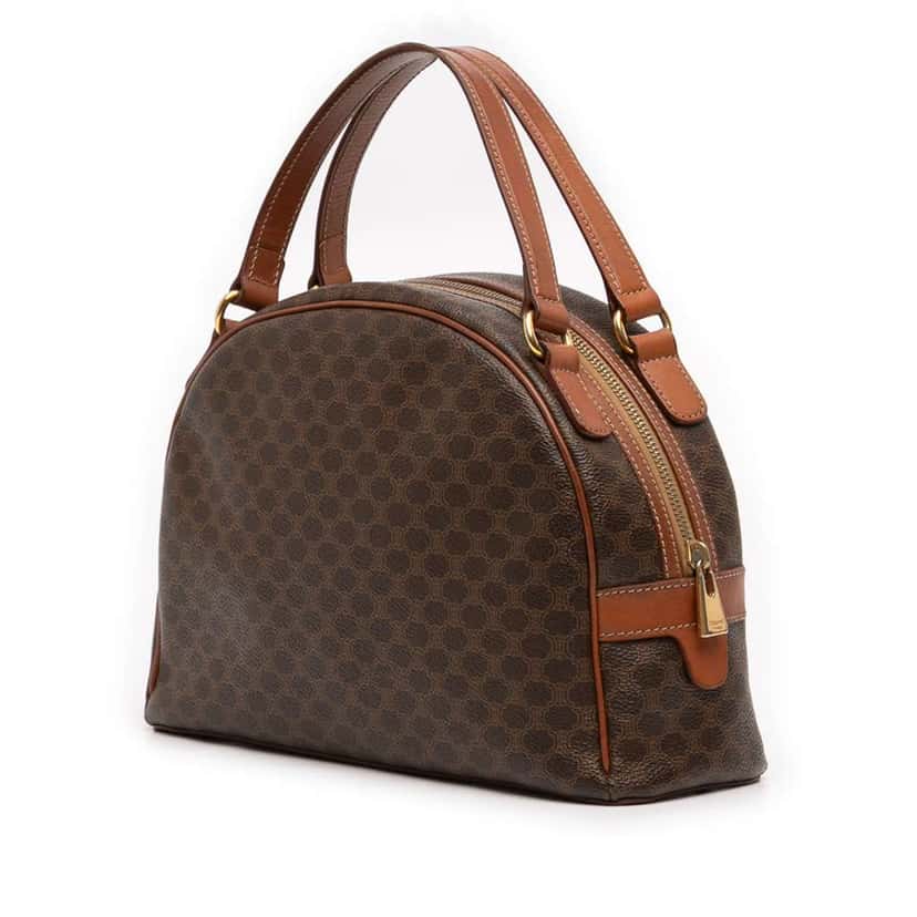 Celine Macadam Coated Canvas Dome Handbag Brown Canvas Good condition - Back View