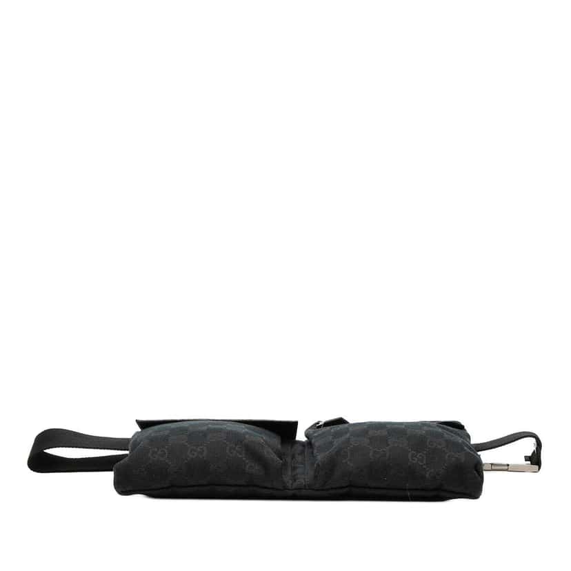 Gucci GG Canvas Double Pocket Belt Bag Black Canvas Very good condition - Inside View