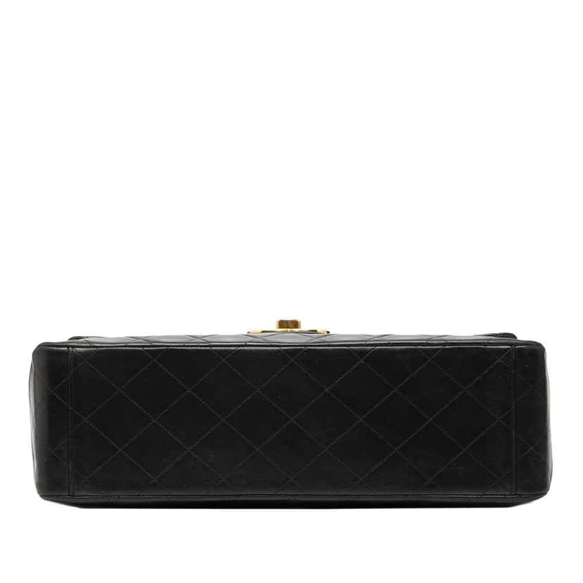 Chanel Maxi XL Classic Lambskin Single Flap Black Leather Good condition - Inside View