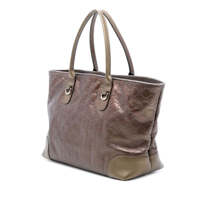 Gucci Metallic Guccissima Heart Bit Tote Brown Leather Very good condition - Back View