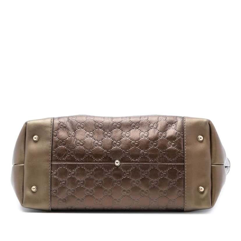 Gucci Metallic Guccissima Heart Bit Tote Brown Leather Very good condition - Inside View