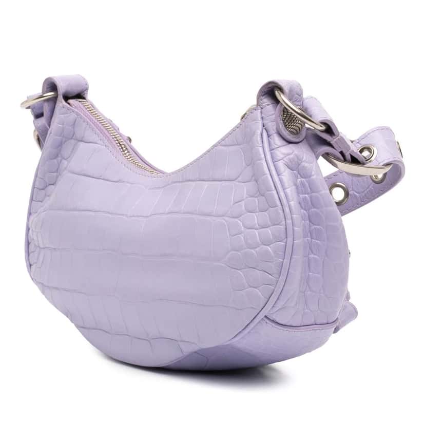 Balenciaga Croc Embossed Leather Motocross Le Cagole XS Purple Leather Very good condition - Back View