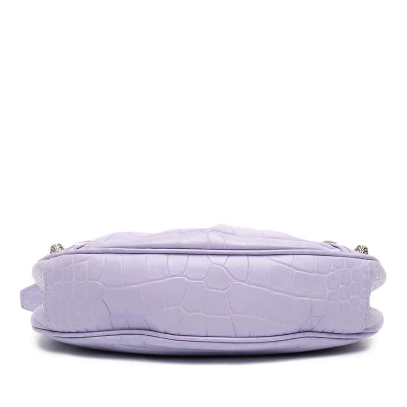 Balenciaga Croc Embossed Leather Motocross Le Cagole XS Purple Leather Very good condition - Inside View