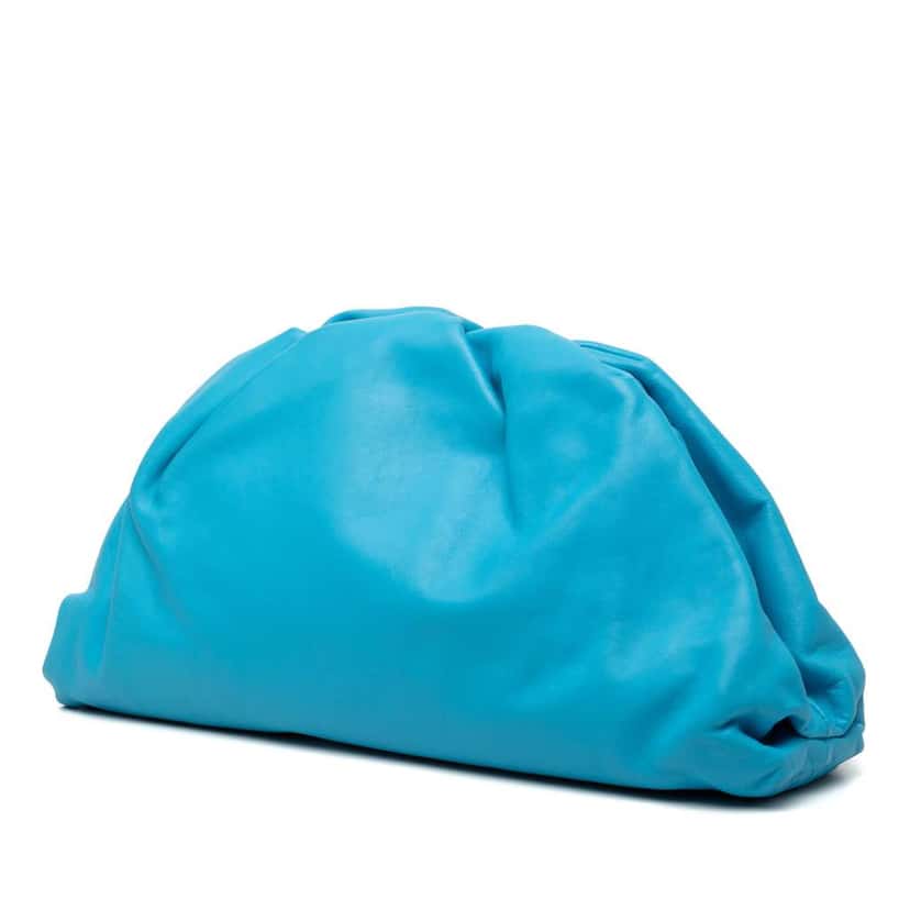 Bottega Veneta Lambskin The Pouch Blue Leather Very good condition - Back View