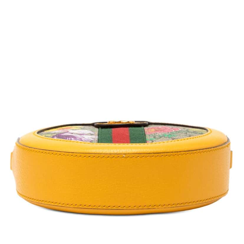 Gucci Mini GG Supreme Flora Ophidia Round Crossbody Brown Canvas Very good condition - Inside View