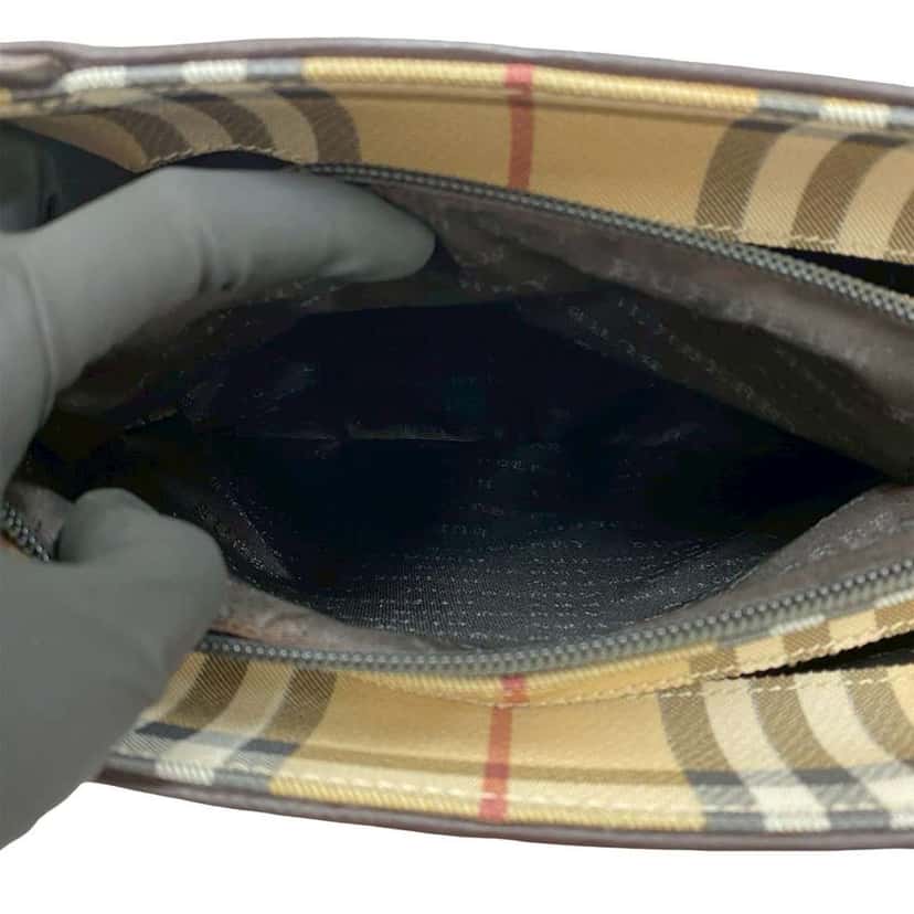 Burberry House Check Canvas Handbag Brown Canvas Good condition - Inside View