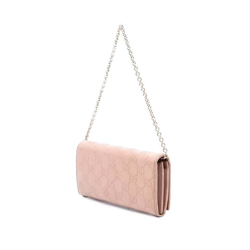 Gucci Guccissima Emily Wallet On Chain Brown Leather Very good condition - Back View