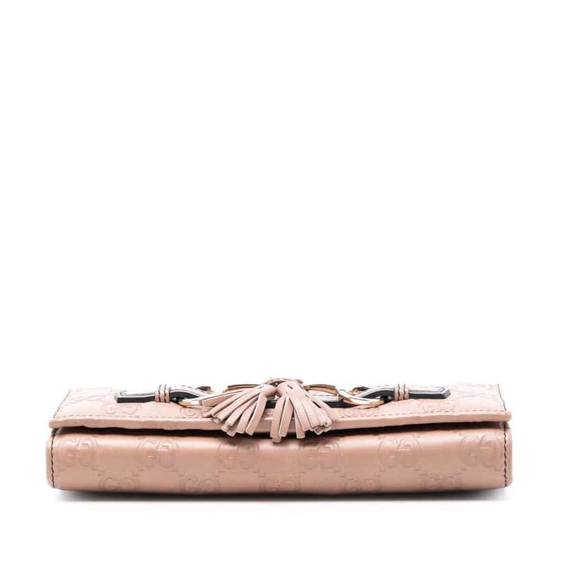 Gucci Guccissima Emily Wallet On Chain Brown Leather Very good condition - Inside View