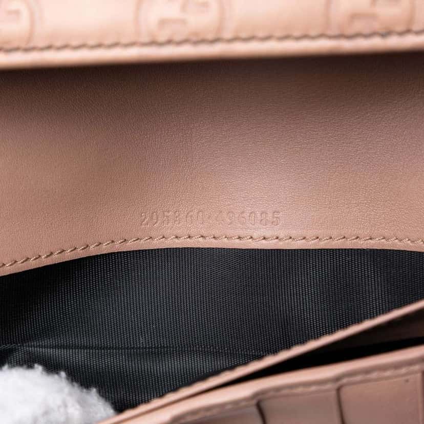 Gucci Guccissima Emily Wallet On Chain Brown Leather Very good condition - Box View