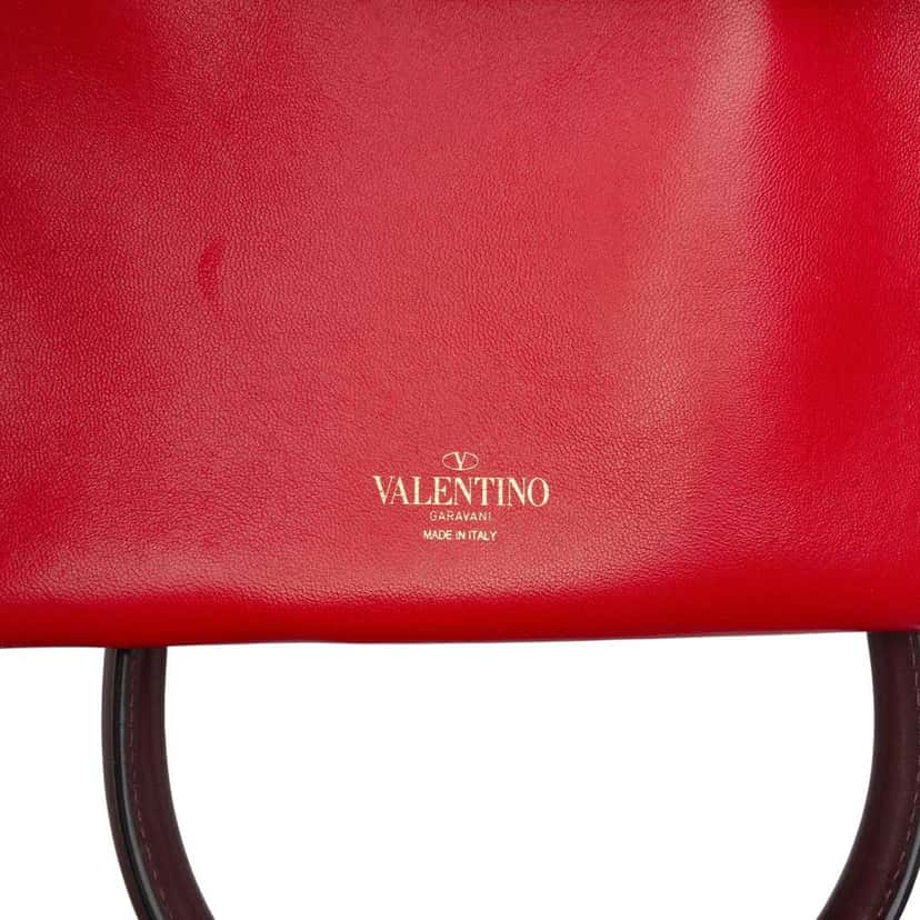 Valentino Medium Leather VLogo Walk Tote Red Leather Very good condition - Box View